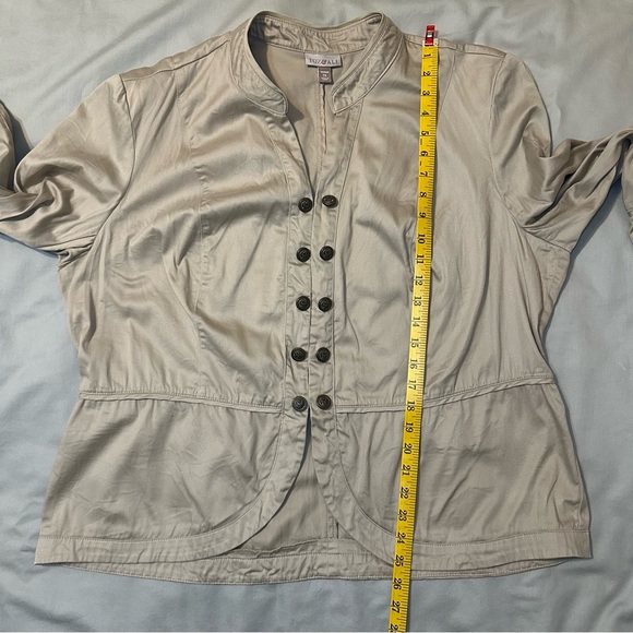 Roz & Ali Tan Button-Up Utility Jacket 2X - Picture 11 of 13